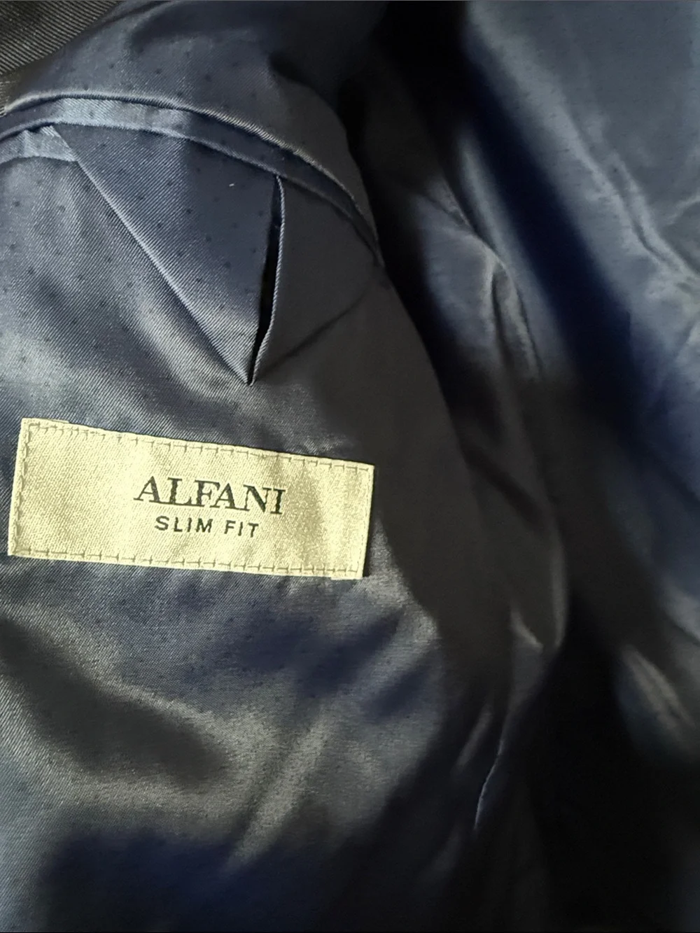40S Alfani Men's Dark Navy Textured Tuxedo Suit